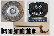 Bergbau-Sammlerobjekte   Zinnteller / Brieföffner / Kohlestück