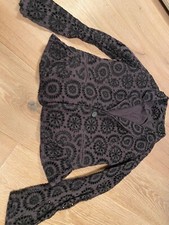 Wrap London Jacke Lochstickerei schwarz Grau Gr. 34 (uk 8)