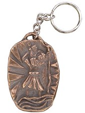 Schlüsselanhänger Christophorus 5 cm Bronze 