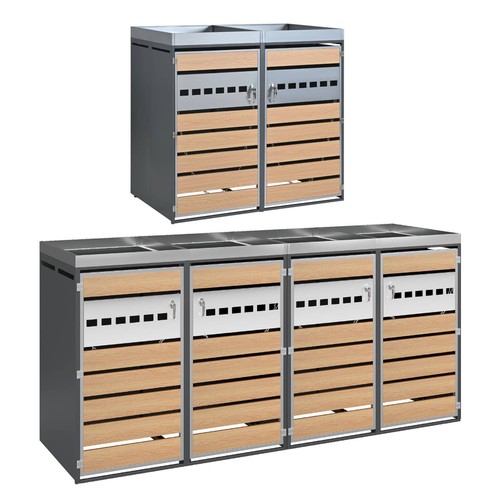 Mülltonnenbox mit pflanzdach - mit,