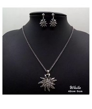 Trachtenkette Edelweiss Herz Dirndl Strass Oktoberfest Kette Tracht  Set