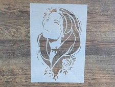 Schablone hübsche Frau Rosen