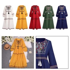 Bohemian Langarm Kleid A Linie