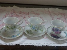 Puppen  Geschirr, 3 Tassen mit Untertassen,