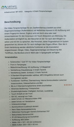Video türsprechanlage mit - video,
