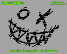 OX Dämon lächelndes Gesicht 280mm Heckscheibe Auto Aufkleber Sticker Tuning