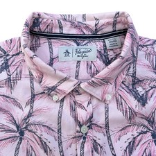 Pinguin Palmen Print Hemd Rosa