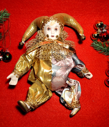 Kleine harlekin puppe - kleine, harlekin-puppe