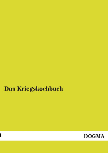 Das kriegskochbuch - kriegskochbuch, |