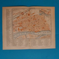  Orig. (1892)Lithographie  Stadtplan Magdeburg 
