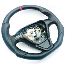 Tuning Abgeflacht Schwarz Lederlenkrad Multifunktion Ford Fiesta MK7 Rot Ring