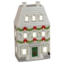 Formano Windlicht Haus Winterhaus weihnachtlich geschmückt 19 cm 718433 mit LED