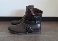 AS Airstep Stiefeletten 39 Biker Boots dkl rot Braun schwarze Schnallen 