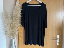 Damen Blusentop ~ Gr. 48 50 ~ dunkelblau schwarz ~ einfarbig ~ Tunika Shirt Top