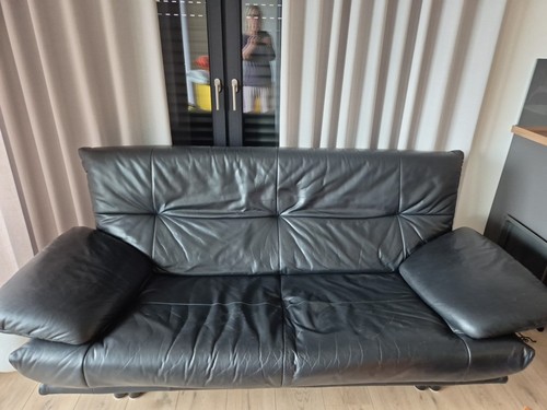 Sofa sitzer leder schwarz - sitzer,,