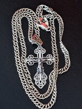   Silberkette 925 Panzerkette mit Silber Kreuz 925 , Doppelsetig, Orthodox ,Top 
