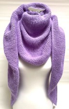 Handgestricktes Tuch Dreieckstuch  Schal Handarbeit Angora flieder Neu