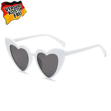 Herz Sonnenbrille Weiß UV400 Schutz Vintage Herzform Damen Outdoor Party Reise 1