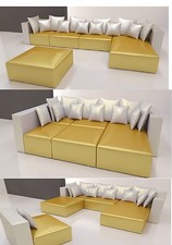 MODULARES SOFA GOLD SILBER 5