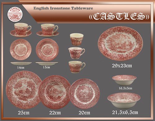 English ironstone castles - ironstone, "castles"