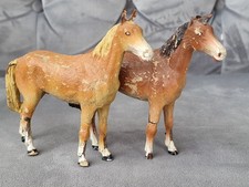 2 x alte Massefigur Tierfigur Pferd alte Elastolin Pferdefiguren