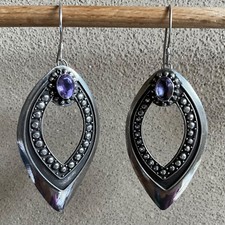 Ohrringe Silber Amethyst Stein