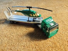 Maisto MAN TGA Polizei Transporter LKW Truck Tieflader und Polizei Hubschrauber 