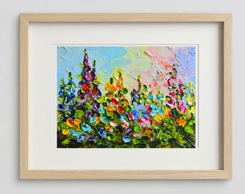 Wildblumen ölbild 26x21 - wildblumen,