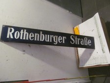 alte Oldtimer email Straßen Schild Emailschild Emailleschild Rothenburger Straße