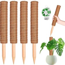Pflanzstab Moosstab Rankhilfe für Kletterpflanzen 4er Set Kokosfaser