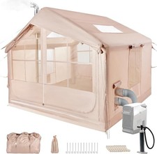 Aufblasbares Campingzelt mit Kaminöffnung & Dachfenster, für 4-6 Personen