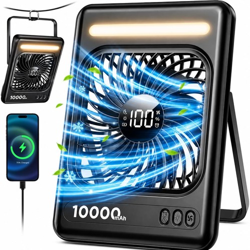 Portable desk fan 10000mah - desk, up