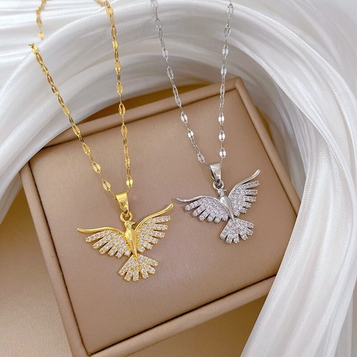 Halskette mit fliegendem vogel - halskette,