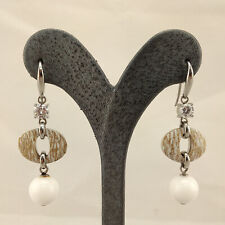 ⭐ Fossil Ohrring Creolen Kreolen Stecker Ohr Clips Klip Perle Silber f. 2 ⭐