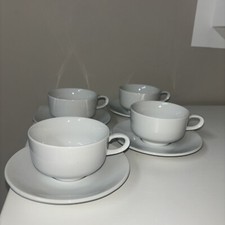 24.06.019 Vintage Teetasse und Untertasse Rosenthal Epoque weiß 4 X Set Gedeck