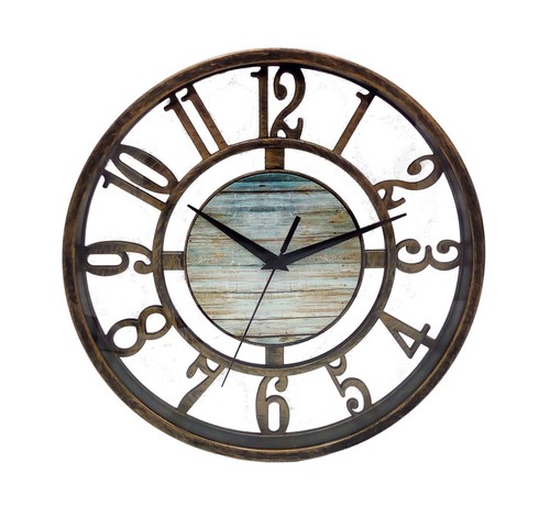 Metall wanduhr 5cm bronze - metall-wanduhr, 27,5cm