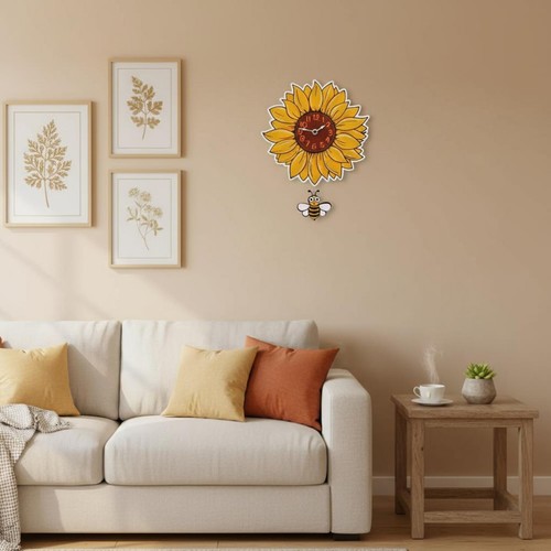 Sonnenblumen pendeluhr leise - sonnenblumen-pendeluhr,