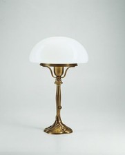 Tischleuchte Berliner Messing Glas E27 39 cm blendarm Pilz Leuchte Schlafzimmer