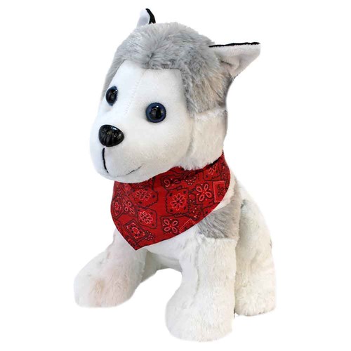 Sitzender plüsch husky mit - sitzender,