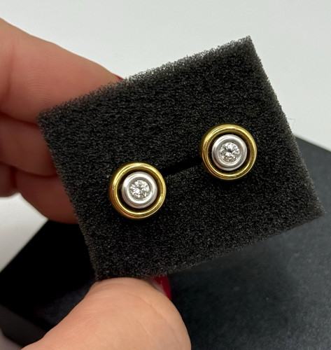 750 gold bicolor ohrstecker - bicolor,