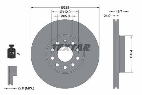 Textar bremsscheiben - 2x,