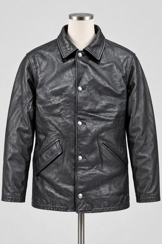 Dicker schwarzer ledermantel - dicker,