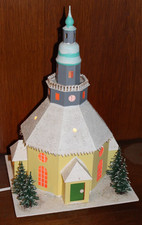 Seiffener Kirche Erzgebirge Handarbeit Volkskunst beleuchtet 43cm Lichterhaus