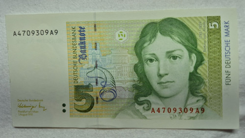 Fünf deutsche mark - schein, 1