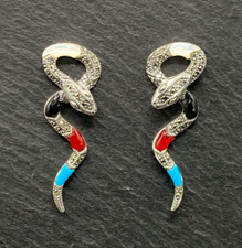 Schlange Ohrstecker   Markasit