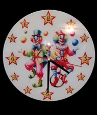 Glas Wanduhr diy 30cm, Motiv Circus Clown