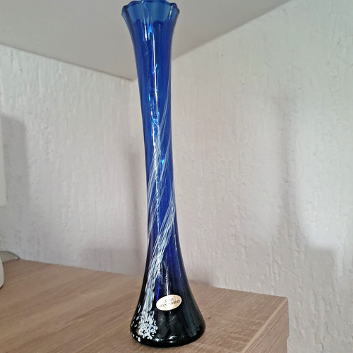 Blaue vase handarbeit 25 5 - vase,, handarbeit,