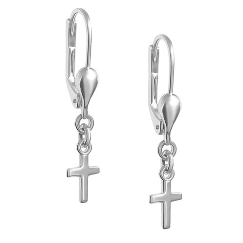 Kreuz ohrhänger silber - ohrhänger,