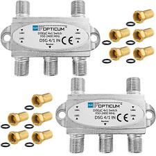 2x DiSEqC Verteiler Schalter 4/1 Umschalter Switch 4 in 1 LNB HDTV TV HD Opticum