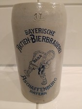 Uralter 1L. vorne Brauerei BABA Aschaffenburg Brauereikrug Bier Bayern RAR